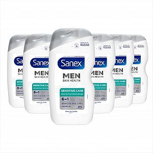 Гель для душу Sanex SG Men Sensitive 400 мл 6 шт. - Фото 1