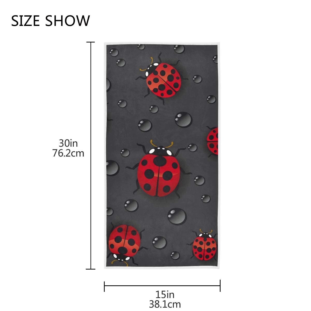 Рушник Ladybird Water Drops бавовна/поліестер м'який дихаючий 30 x 15 дюймів, фото №3