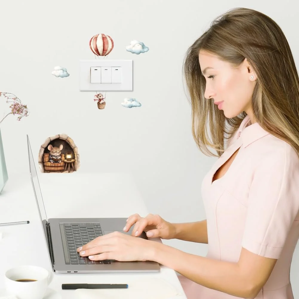 Наклейки на вимикачі AHANDMAKER 6 штук Мультяшні миші 7 x 7 дюймів, фото №5 Наклейки на вимикачі AHANDMAKER 6 штук Мультяшні миші 7 x 7 дюймів, фото №5