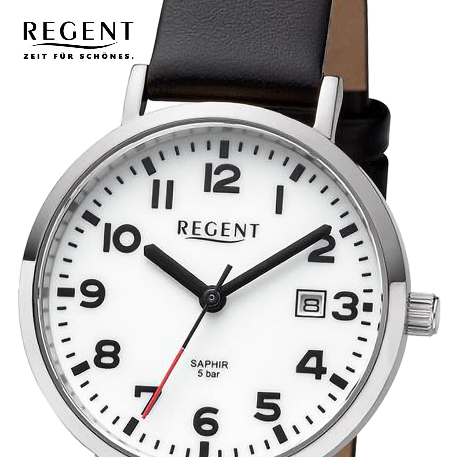 Женские часы REGENT с сапфировым стеклом и люминесцентным циферблатом 12111342, серебристый / белый, ремешок, фото №2 Женские часы REGENT с сапфировым стеклом и люминесцентным циферблатом 12111342, серебристый / белый, ремешок, фото №2