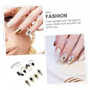 Украшения для ногтей Housoutil, 8 шт., черные, для DIY, случайный стиль synthetic.ua - Фото 1