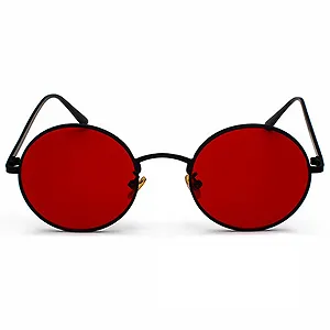 Унисекс солнцезащитные очки Круглые Inlefen в стиле ретро с цветной металлической оправой synthetic.ua - Фото 1