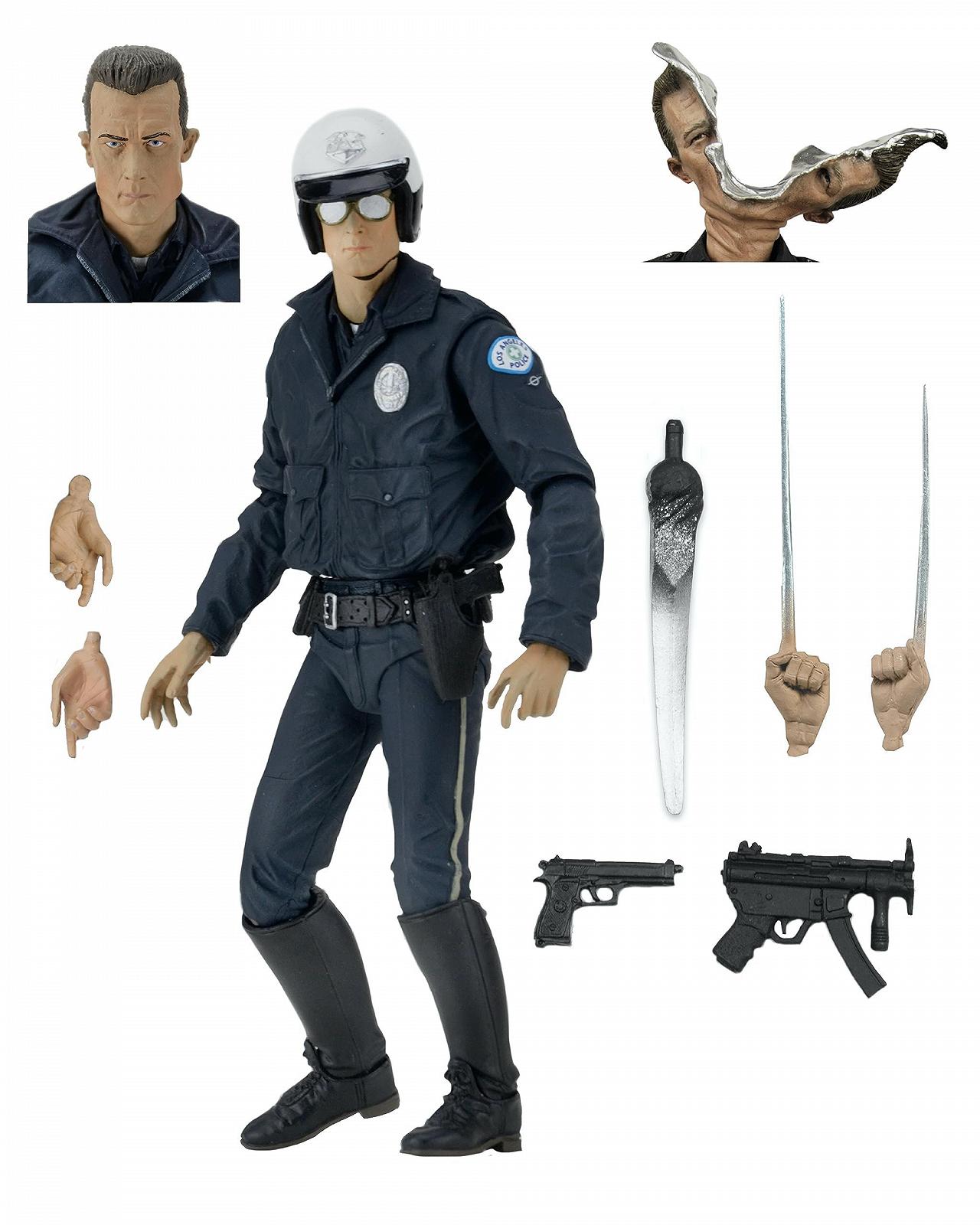 Фигурка NECA Terminator 2 Ultimate T-1000 Motorcycle Cop, 7-дюймов, фото №1