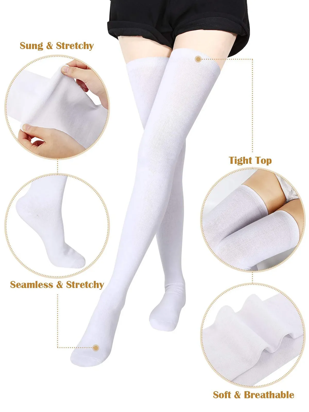 Очень длинные носки до бедра, хлопковые носки, очень длинные носки до колена для женщин, фото №2 Очень длинные носки до бедра, хлопковые носки, очень длинные носки до колена для женщин, фото №2