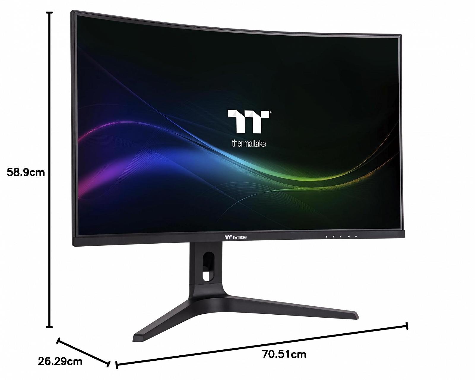 Монитор Thermaltake TGM-V32CQ 32 дюйма изогнутый для гейминга 1440p QHD 165Hz черный, фото №6