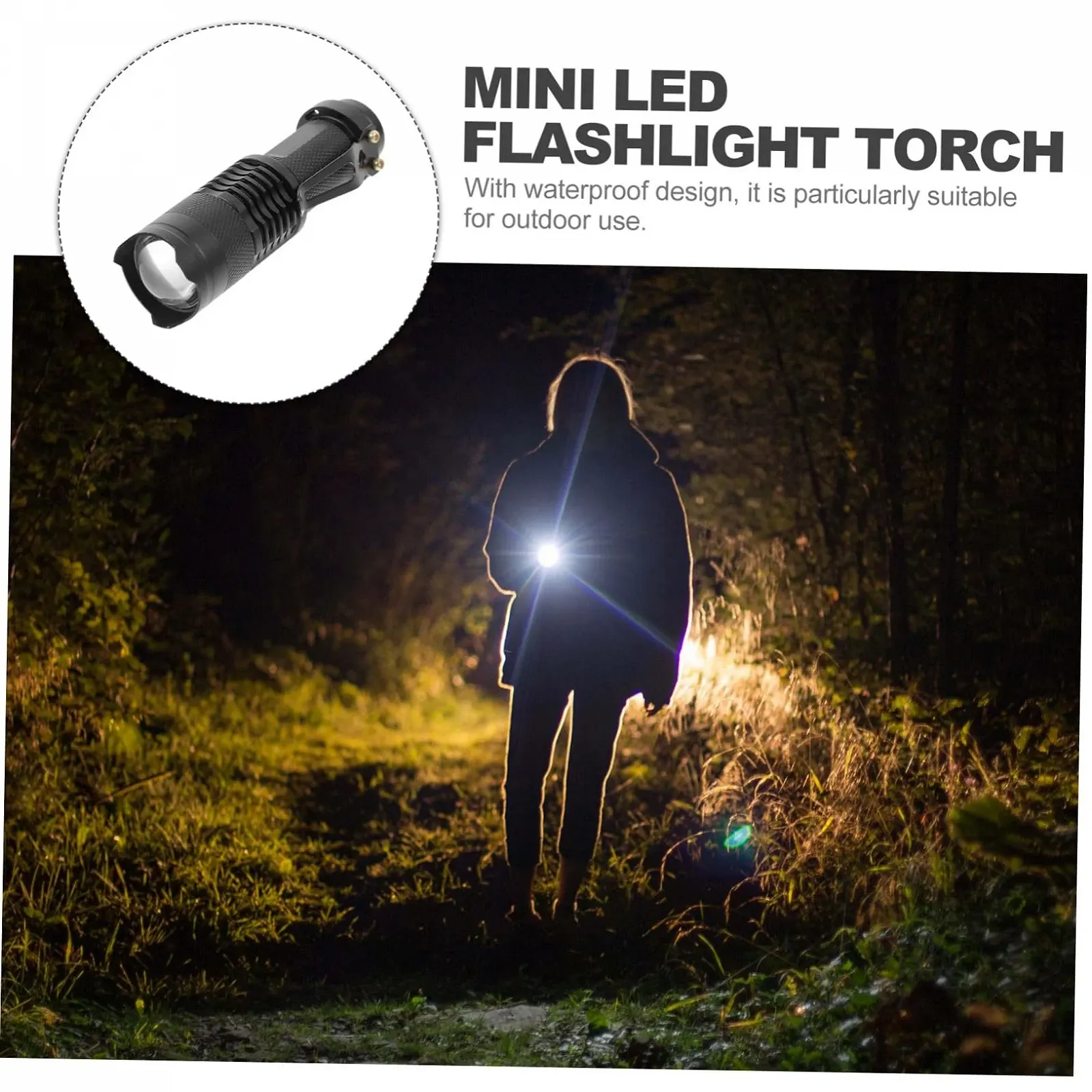 Ліхтарик Angoily Міні LED Водонепроникний З регульованим фокусом Універсальна головка, фото №2