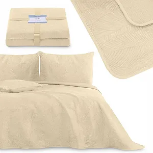 Покрывало AmeliaHome Palsha Вязаный Бархат 260 x 280 см Бежевый synthetic.ua - Фото 1