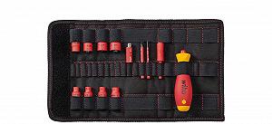 Набір Wiha SlimVario Electric Викрутка та Гнізда 1/4 Дюйма Змішаний 14-Штук З Включеною Складаною Сумкою - Фото 1