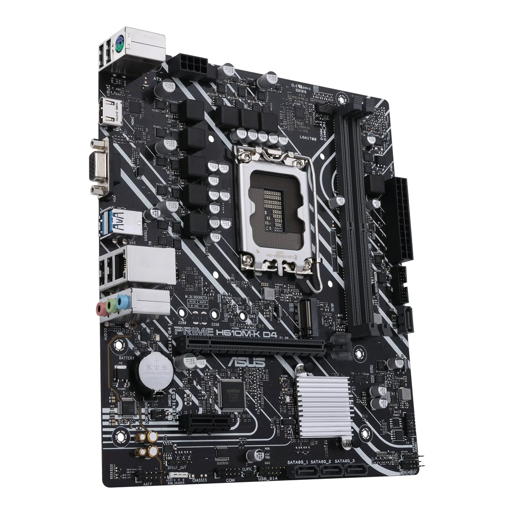 Матерінна плита Asus Prime H610M-K D4 Socket 1700, фото №4 Матерінна плита Asus Prime H610M-K D4 Socket 1700, фото №4