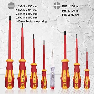Набір CCLIFE 11-Piece VDE Insulated Викрутки Плоскогубці з тестером напруги Slot Philips ціна на synthetic.ua - Фото 1 Набір CCLIFE 11-Piece VDE Insulated Викрутки Плоскогубці з тестером напруги Slot Philips synthetic.ua - Фото 1