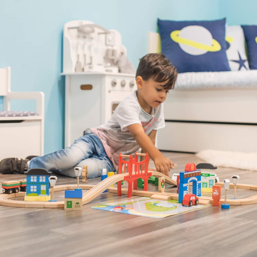 Дерев'яна залізниця Bandits & Angels Woodtoys 80 елементів Натуральний, фото №6 Дерев'яна залізниця Bandits & Angels Woodtoys 80 елементів Натуральний, фото №6