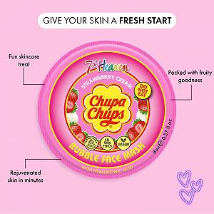 Маска для лица 7th Heaven Chupa Chups Клубничный крем с гиалуроновой кислотой synthetic.ua - Фото 1