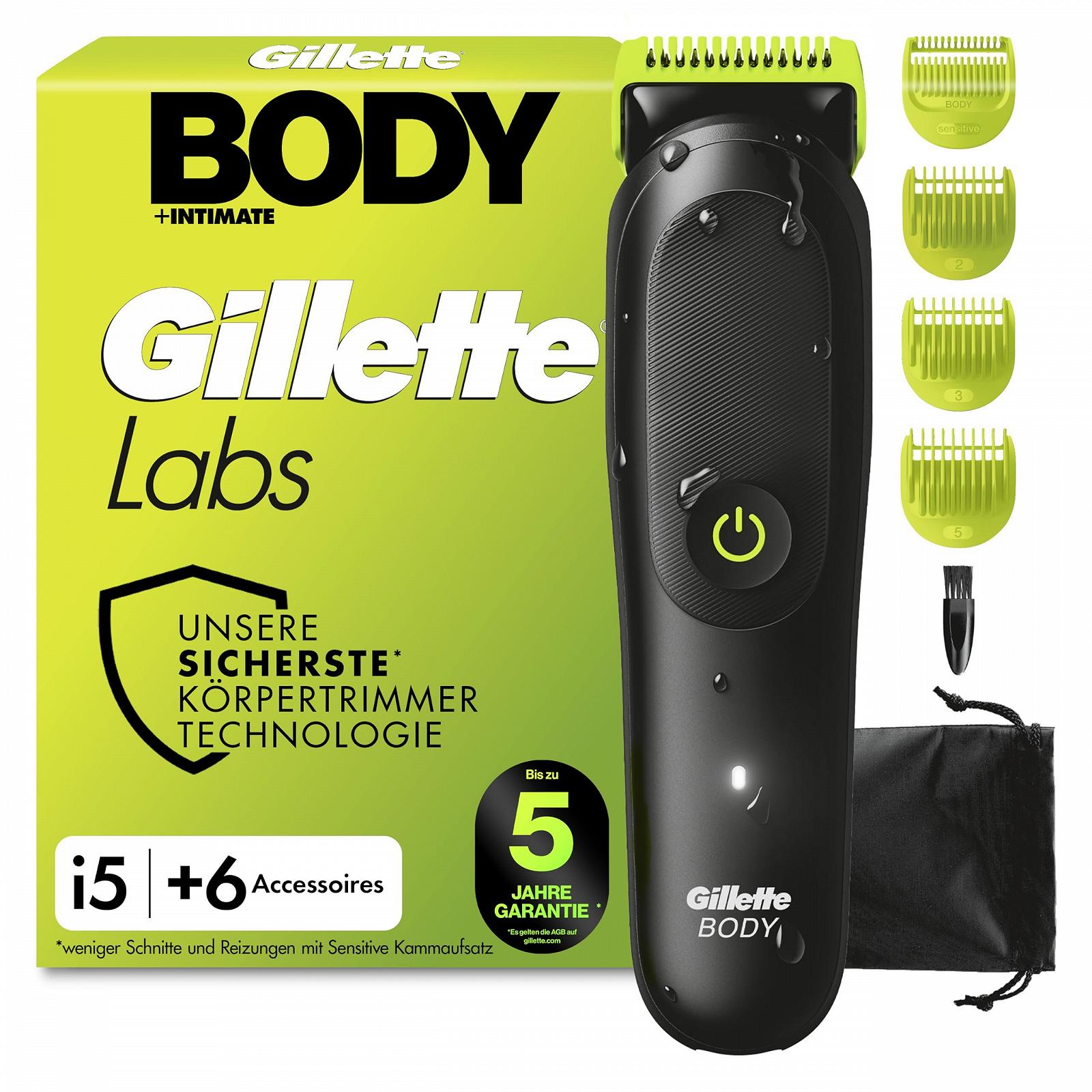Триммер Gillette Labs i5 SkinFirst Водонепроницаемый Черный/Зеленый, фото №1 Триммер Gillette Labs i5 SkinFirst Водонепроницаемый Черный/Зеленый, фото №1