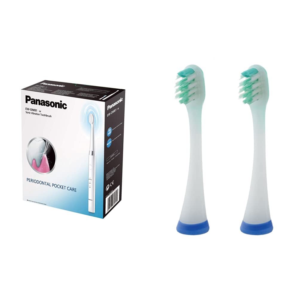 Зубна щітка Panasonic EW-DM81 Sonic з функцією плавного пуску та змінні насадки Panasonic EW0911, 2 шт. в упаковці, фото №1