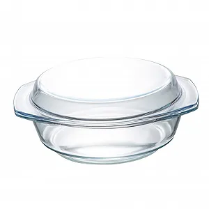 Миска для микроволновой печи INOOMP Круглая из термостойкого закаленного стекла BPA Free с крышкой - Фото 1