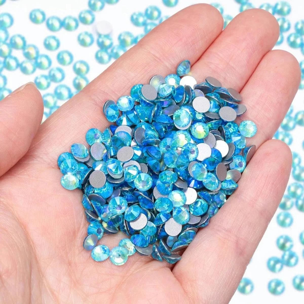 Стрази Плоска задня частина Crystal блакитне скло S 8, 1440 шт, фото №1