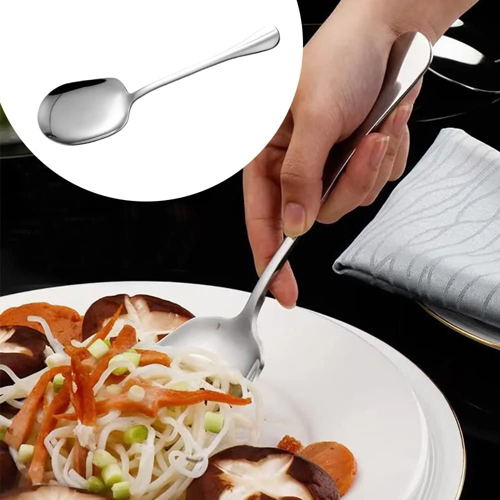 Набір з 2 сервірувальних ложок з нержавіючої сталі, великі сервірувальні, фото №4