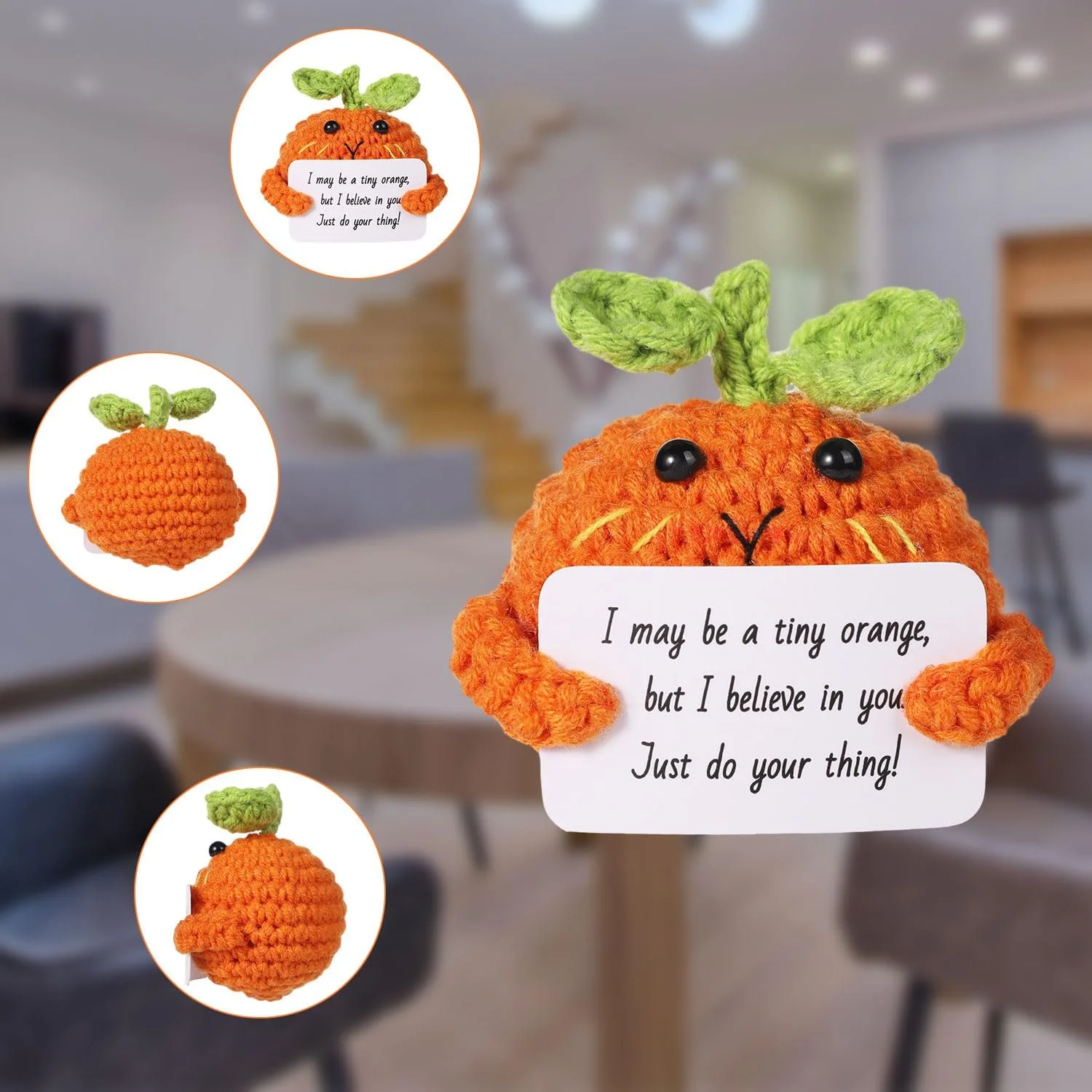 Мини-кукла NQEUEPN Вязаная игрушка Оранжевая, фото №3 Мини-кукла NQEUEPN Вязаная игрушка Оранжевая, фото №3