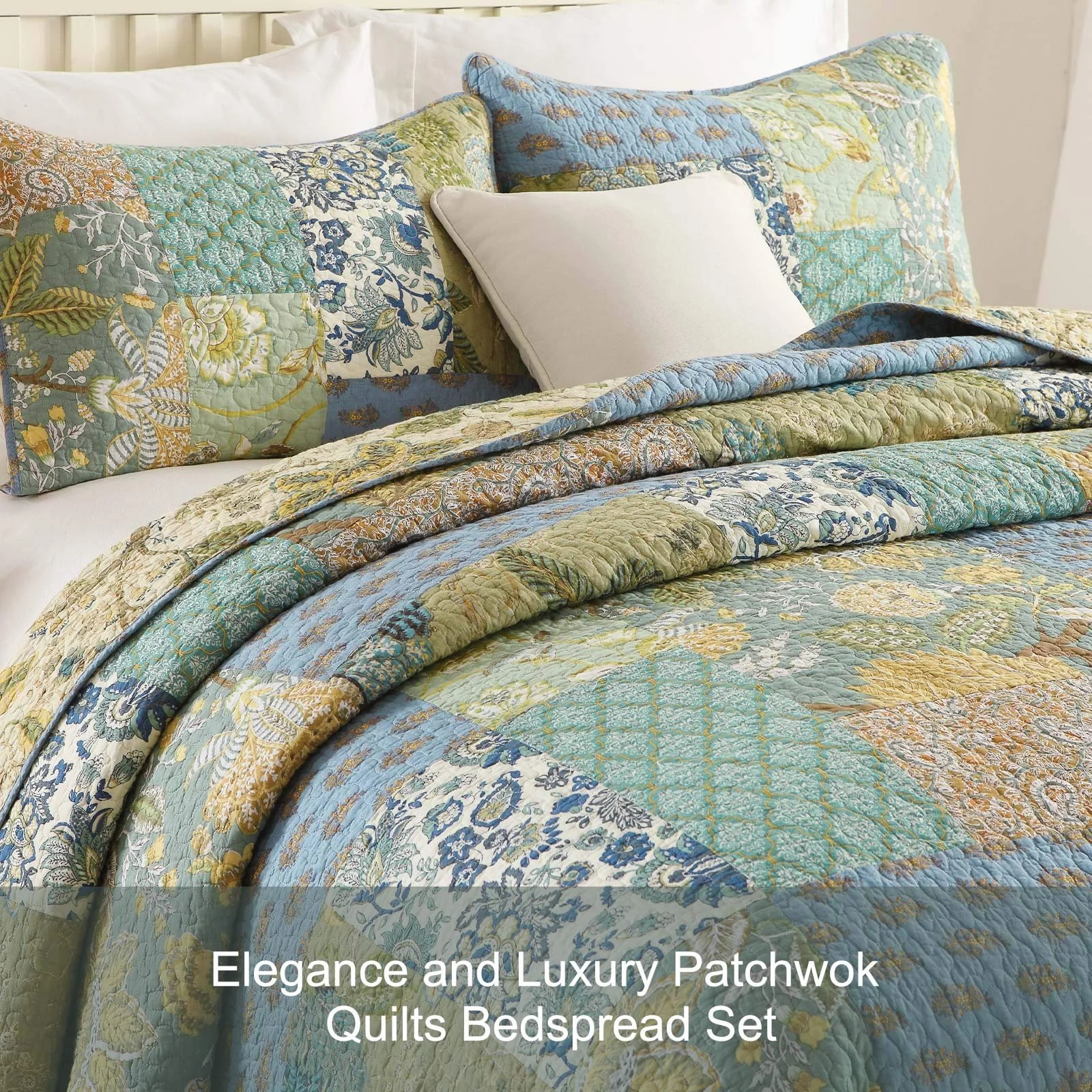 Покривало клаптикове Qucover 240 x 260 см Бавовняна стьобана Покривало в вінтажному стилі, фото №8 Покривало клаптикове Qucover 240 x 260 см Бавовняна стьобана Покривало в вінтажному стилі, фото №8