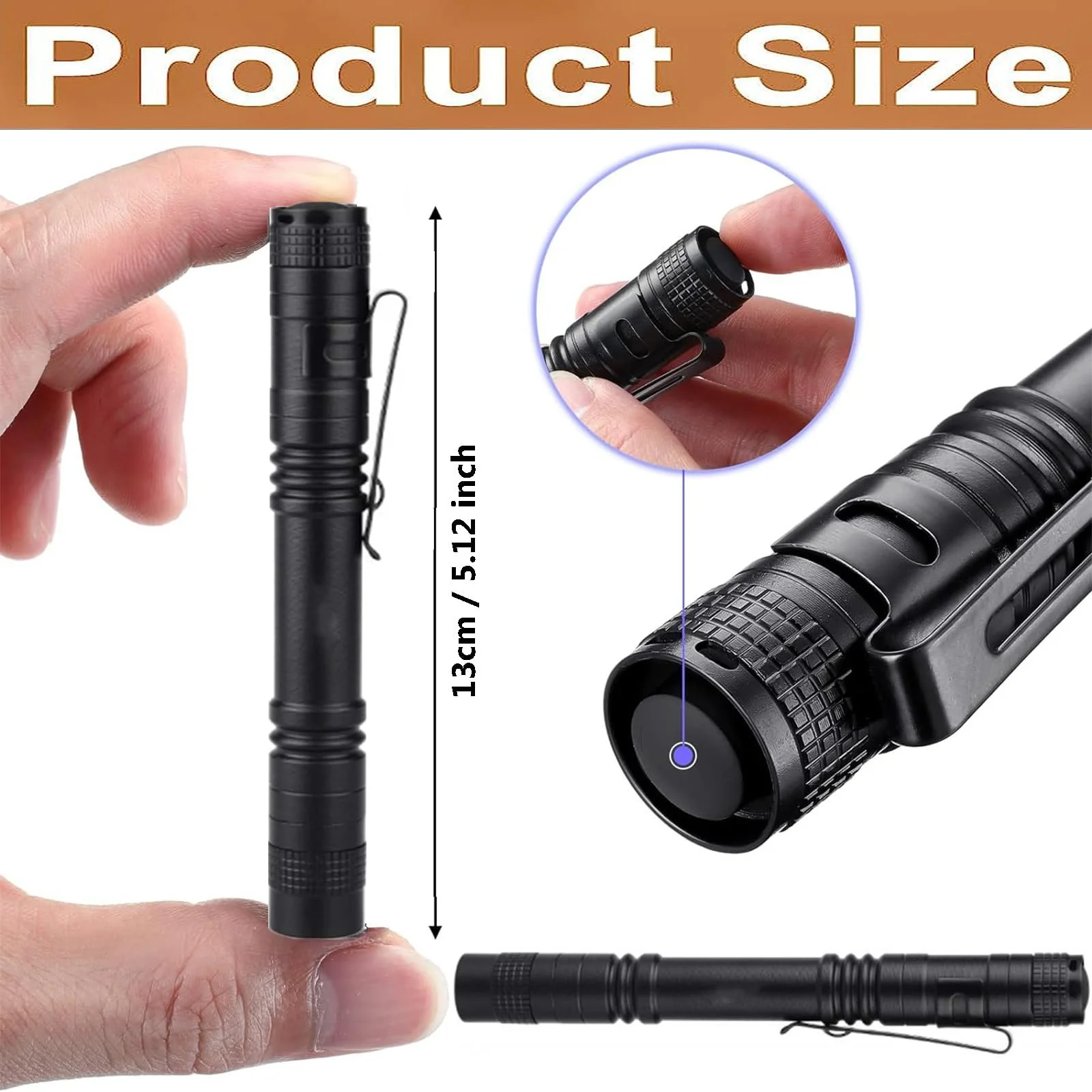 Фонарик MODOAO Pocket Pen, 20 шт, Мини LED, Супер маленький, с карманным зажимом, фото №2