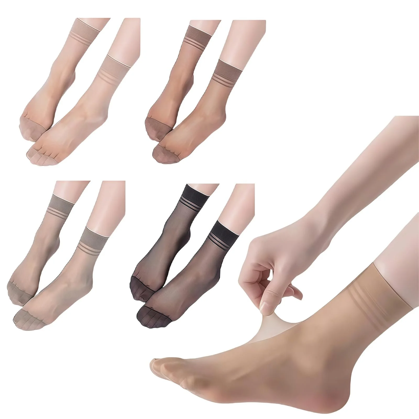 Шкарпетки Нейлонові Жіночі 12 пар Тонкі панчохи 20 Den, фото №1