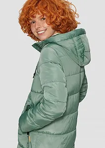 Женское стеганое пальто с капюшоном QS synthetic.ua - Фото 1