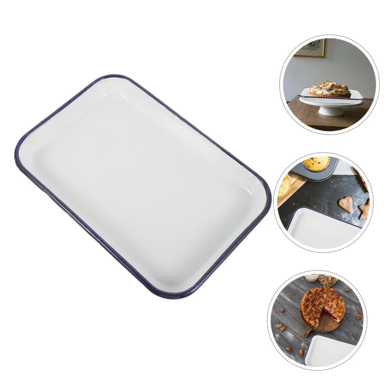 Прямокутна емальована форма для запікання зносостійка придатна для посудомийної машини універсальна, фото №4