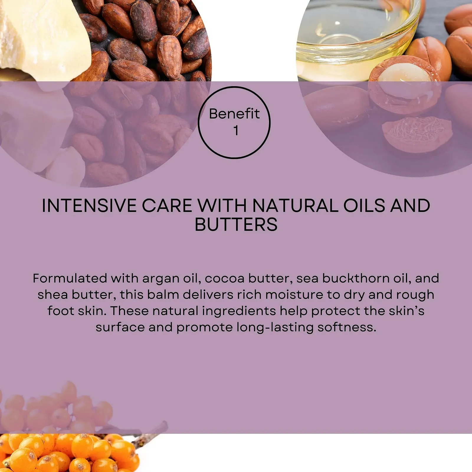 Бальзам для ног SNB Professional с аргановым маслом, маслом какао, облепиховым маслом и маслом ши, увлажняющий с мочевиной, 250 мл, фото №3