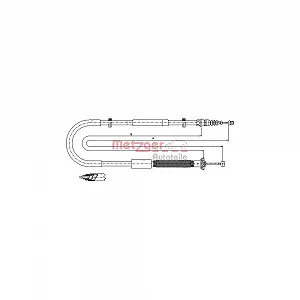 Трос стоянкового гальма METZGER 12.0703 для FIAT задній лівий - Фото 1