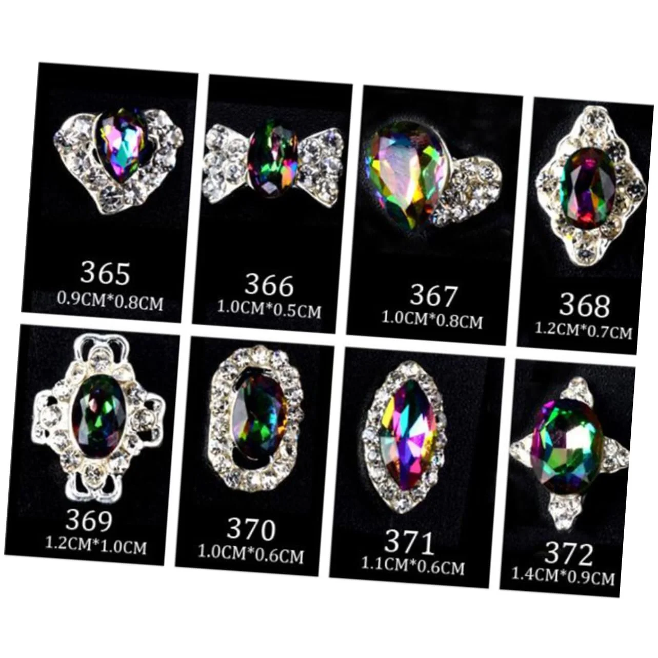 Украшения для ногтей Housoutil Кристальные 20 шт разноцветные стразы AB-бриллианты, случайный стиль, фото №3