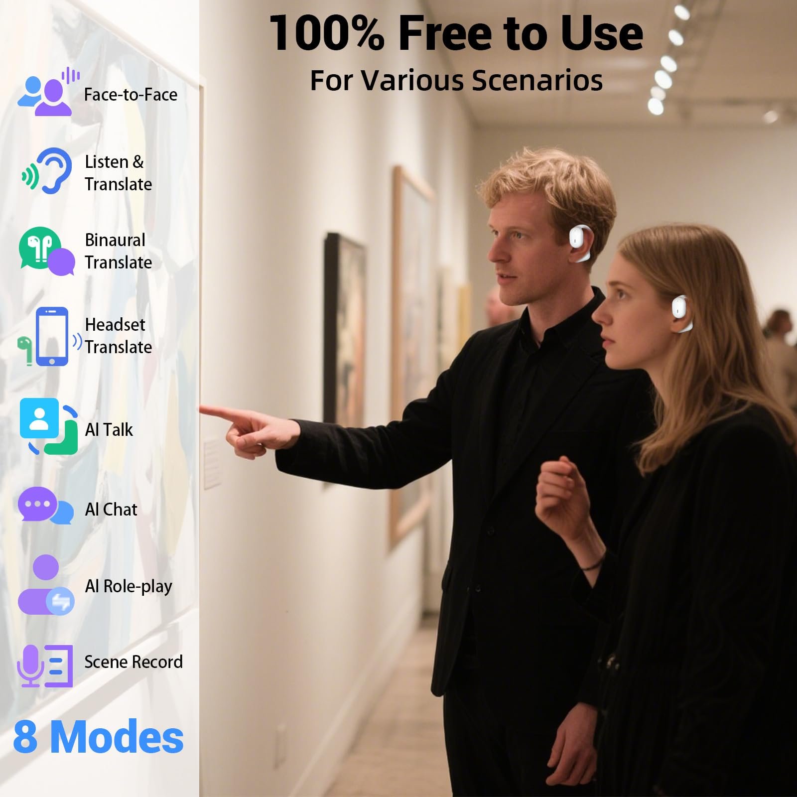 Навушники-перекладачі Ai, 2025, для перекладу, 145+ мов, фото №3