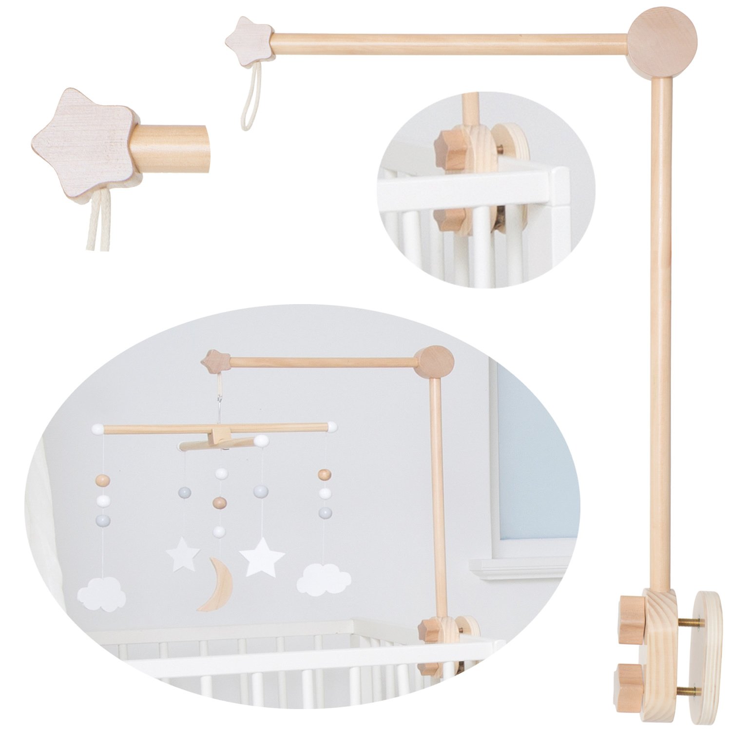 Карусель на ліжечко Дерев'яний LS-LebenStil Mobile Arm 32 x 60 см Коричневий, фото №2 Карусель на ліжечко Дерев'яний LS-LebenStil Mobile Arm 32 x 60 см Коричневий, фото №2