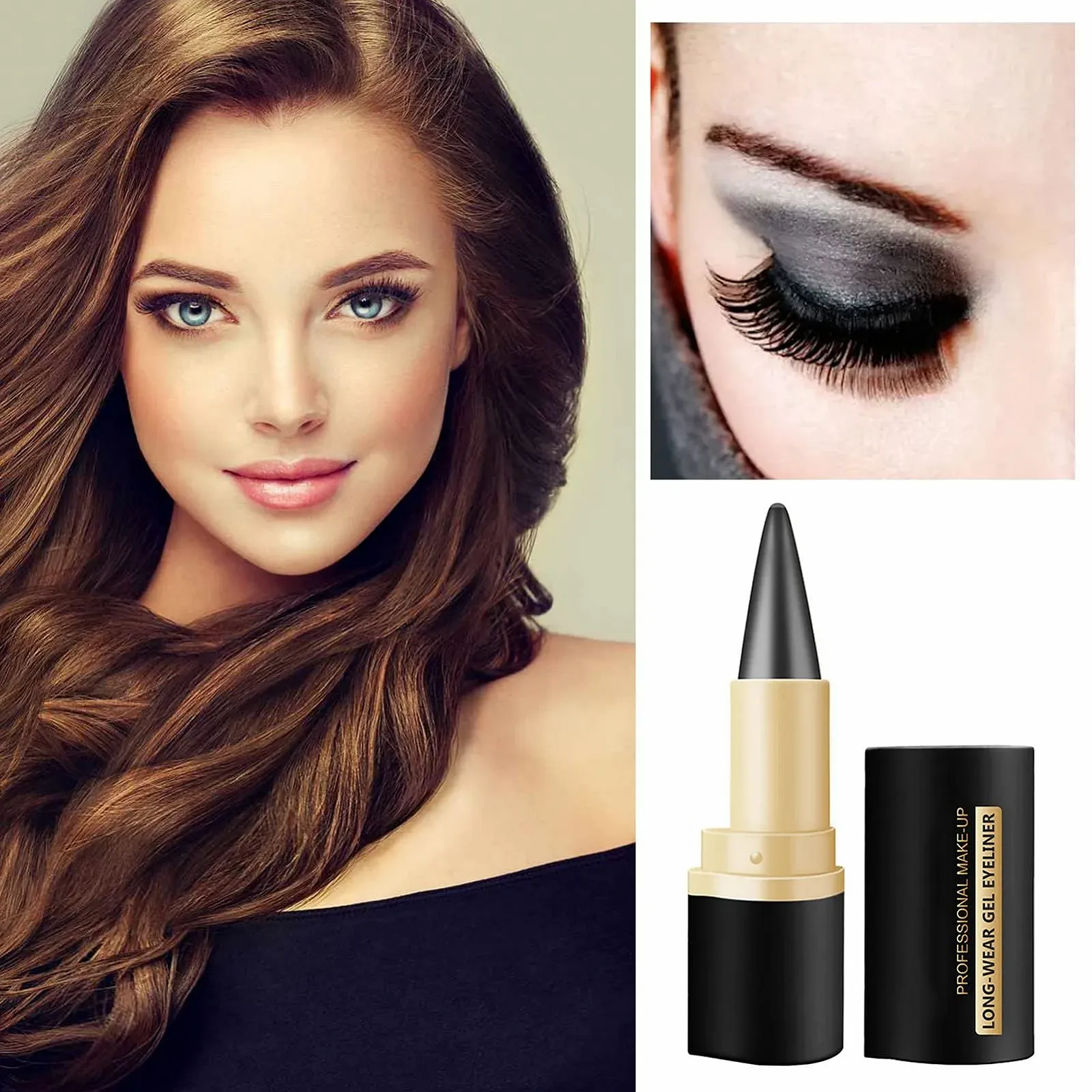 Гелевий Олівець для очей, водостійкий, матовий, фото №3 Гелевий Олівець для очей, водостійкий, матовий, фото №3