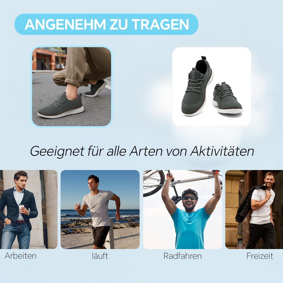 Кросівки UROMGV Чоловічі Для Бігу Спортивні Шнурівка Для Ходьби, фото №6