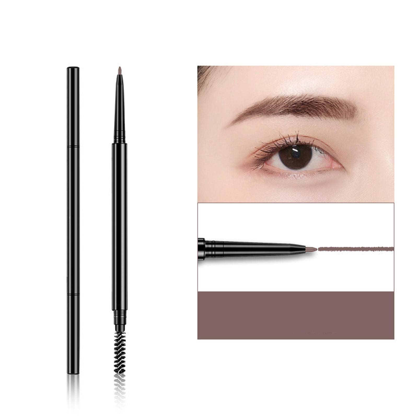 Олівець для брів Thin Двосторонній Обертовий з щіточкою Натуральний Стійкий, фото №3 Олівець для брів Thin Двосторонній Обертовий з щіточкою Натуральний Стійкий, фото №3