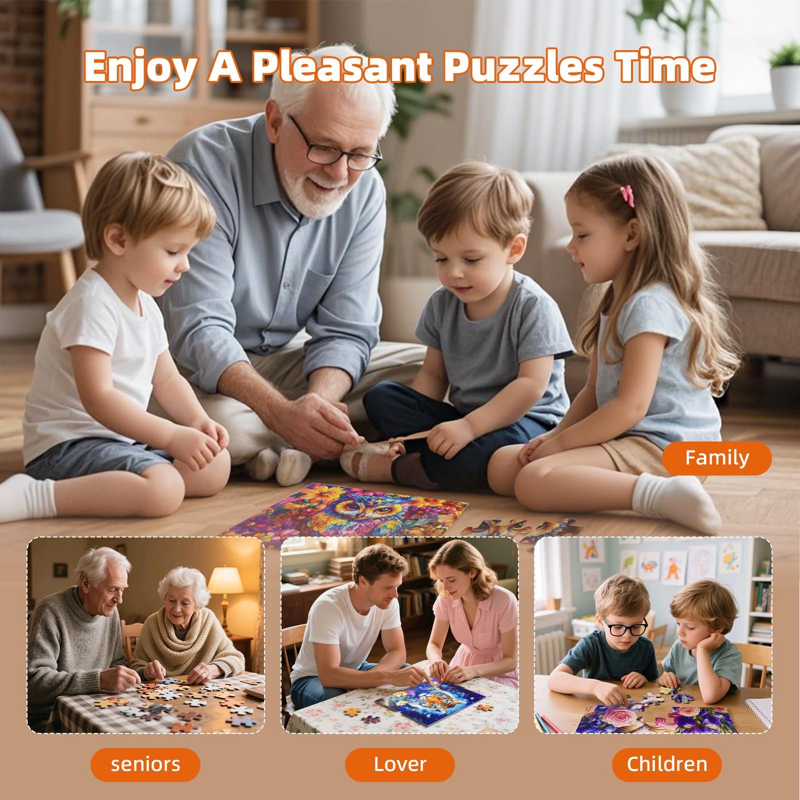 Пазл 6-20 элементов крупные простые цветные детали для пожилых людей, фото №7