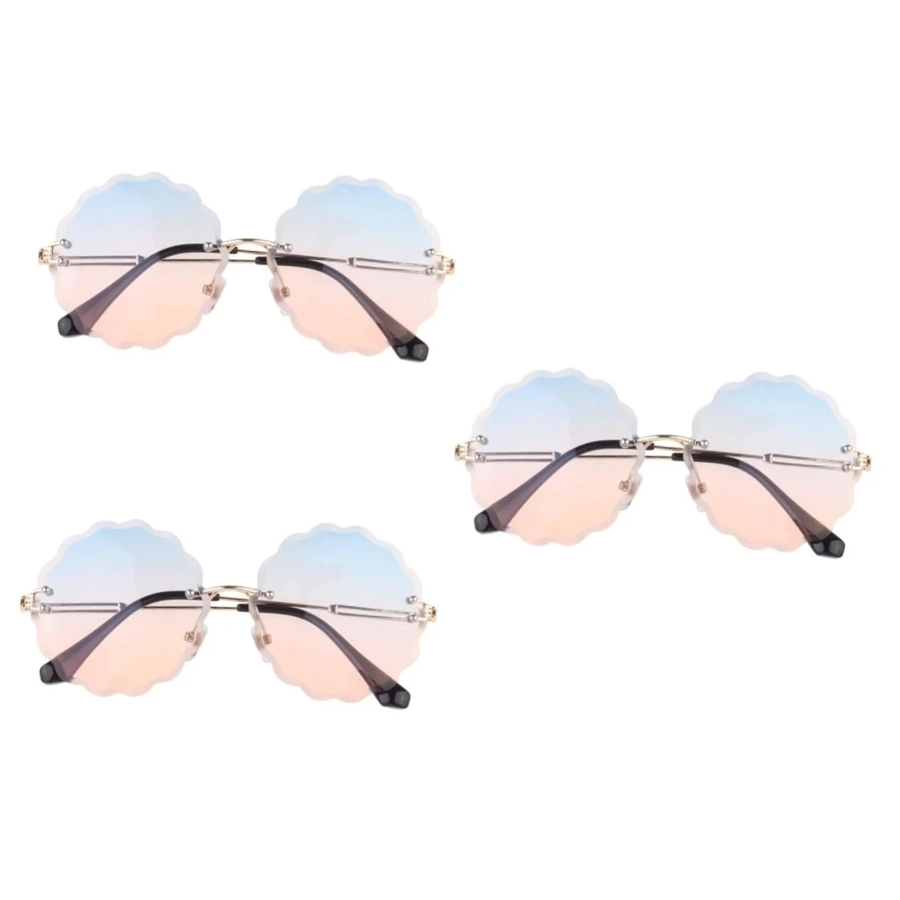 Сонцезахисні окуляри PACKOVE 3 шт. Великі жіночі модні Безрамкові металеві, фото №1