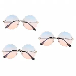 Сонцезахисні окуляри PACKOVE 3 шт. Великі жіночі модні Безрамкові металеві - Фото 1