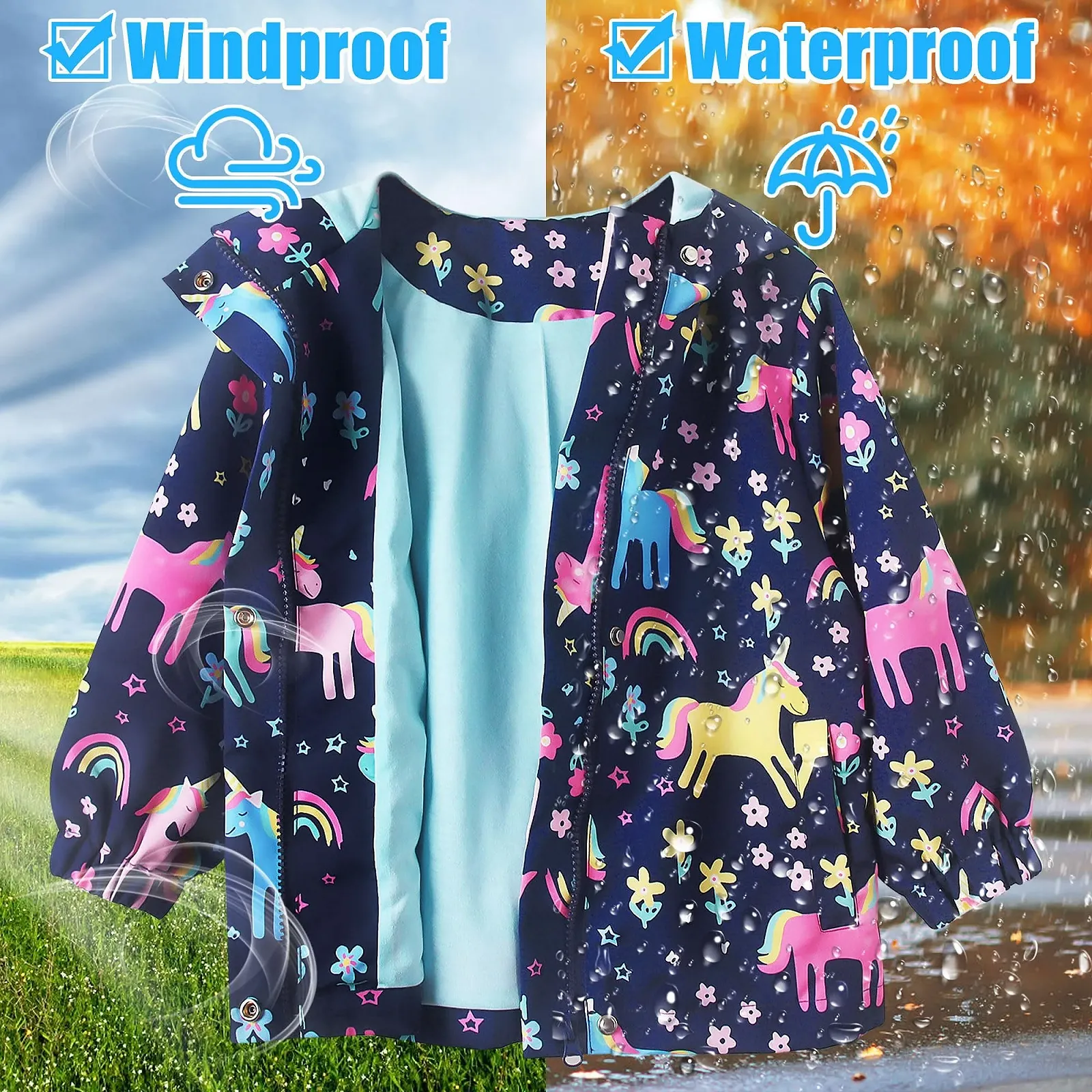 Водонепроникна куртка JinBei для дітей, дитяче пальто з капюшоном, фото №3