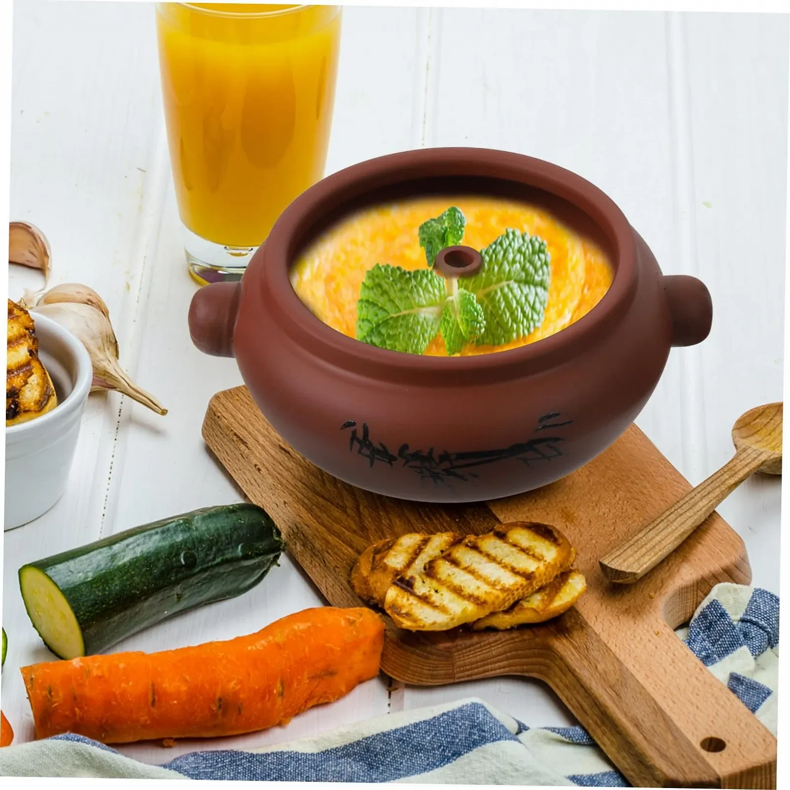 Горщик для запікання керамічний з кришкою термостійкий, фото №4