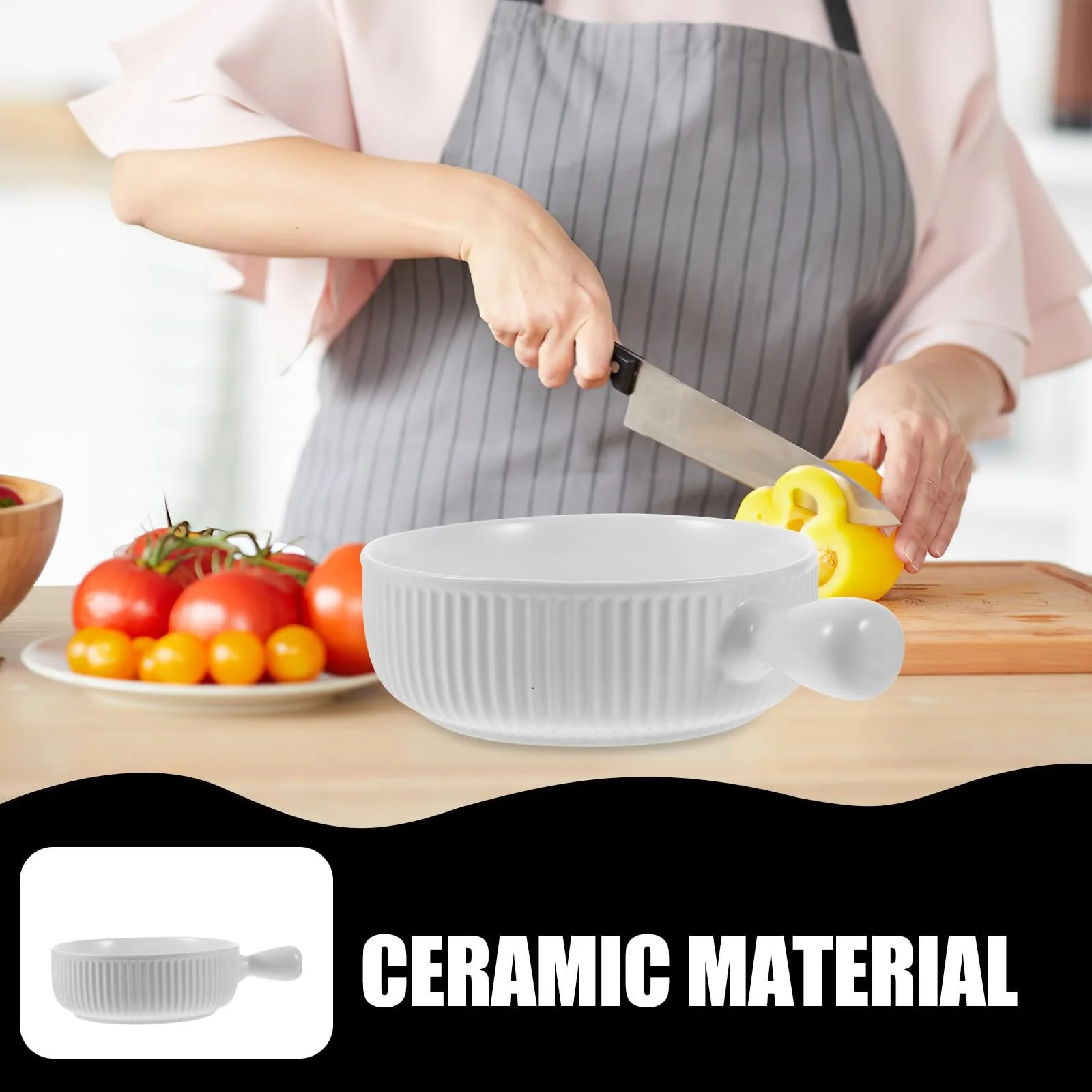 Форма для запекания керамическая с ручками термостойкая для микроволновой печи многофункциональная, фото №5 Форма для запекания керамическая с ручками термостойкая для микроволновой печи многофункциональная, фото №5