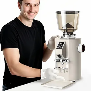 Кофемолка Commercial 350 Вт, 64 мм плоские жернова, для эспрессо, электрическая, 9 настроек, LED-дисплей, черная - Фото 1