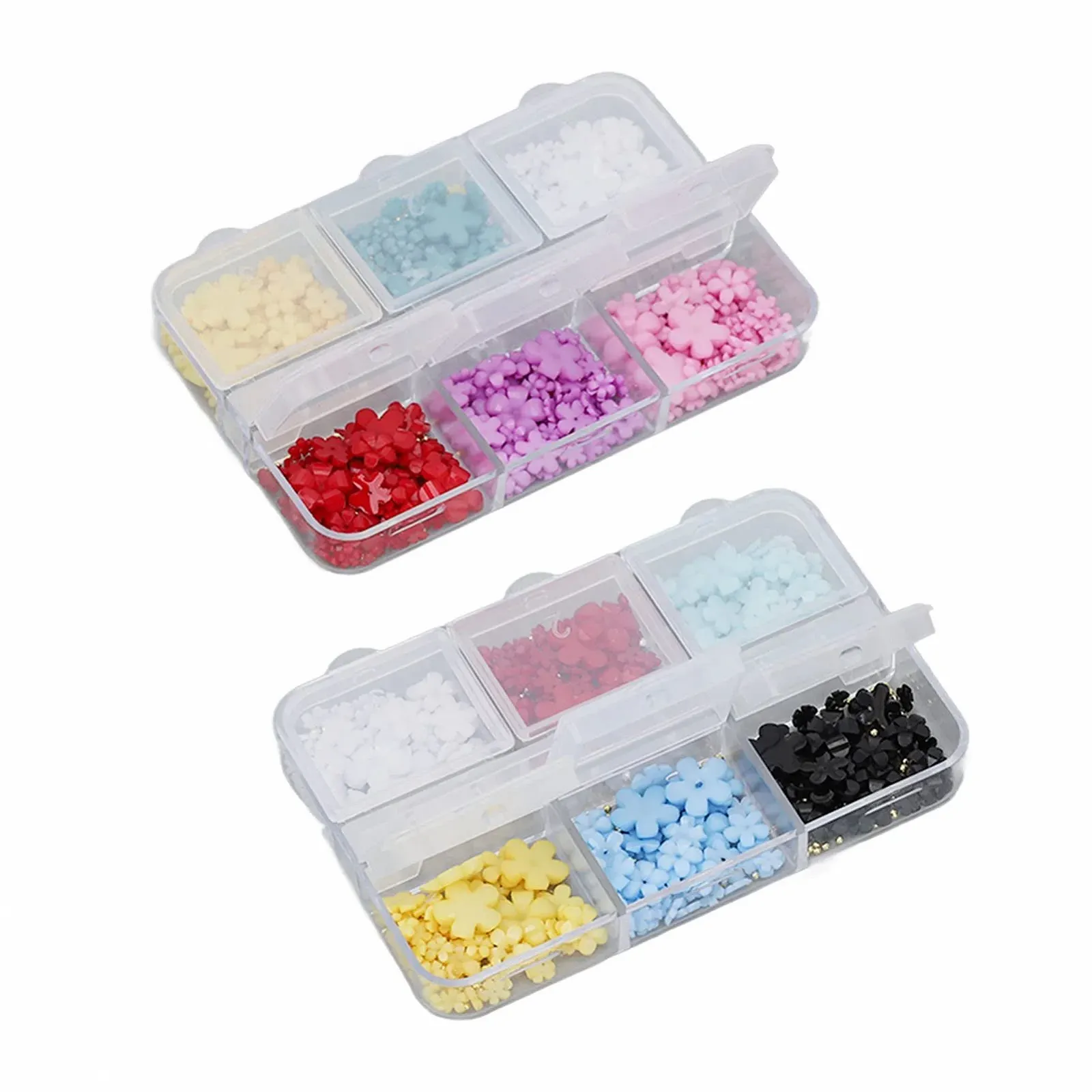 Стрази для нігтів 3D Квіти смолисті DIY 2 коробки по 12 відділень, фото №8