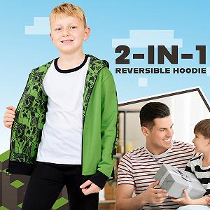 Худі Minecraft Creeper Reversible для хлопчиків з блискавкою synthetic.ua - Фото 1