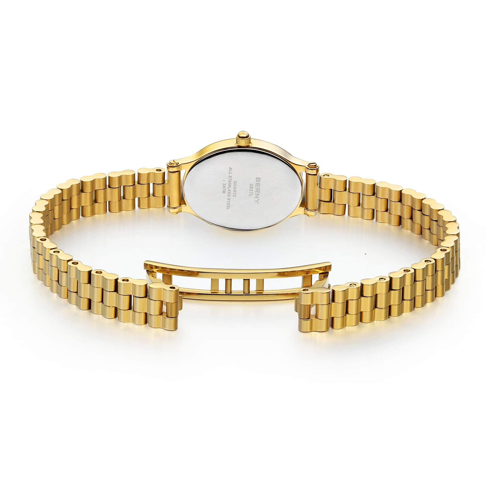Часы Berny Кварцевые Винтажные Ovaluhr Золотой, фото №3