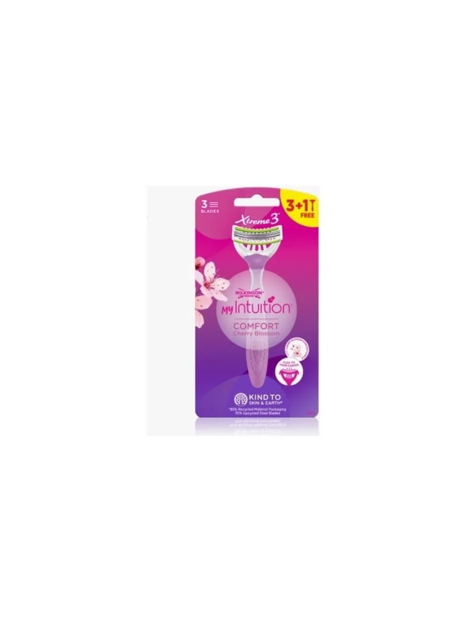 Одноразовая бритва Wilkinson Sword My Intuition Comfort Cherry Blossom 3 + 1 шт., фото №2 Одноразовая бритва Wilkinson Sword My Intuition Comfort Cherry Blossom 3 + 1 шт., фото №2