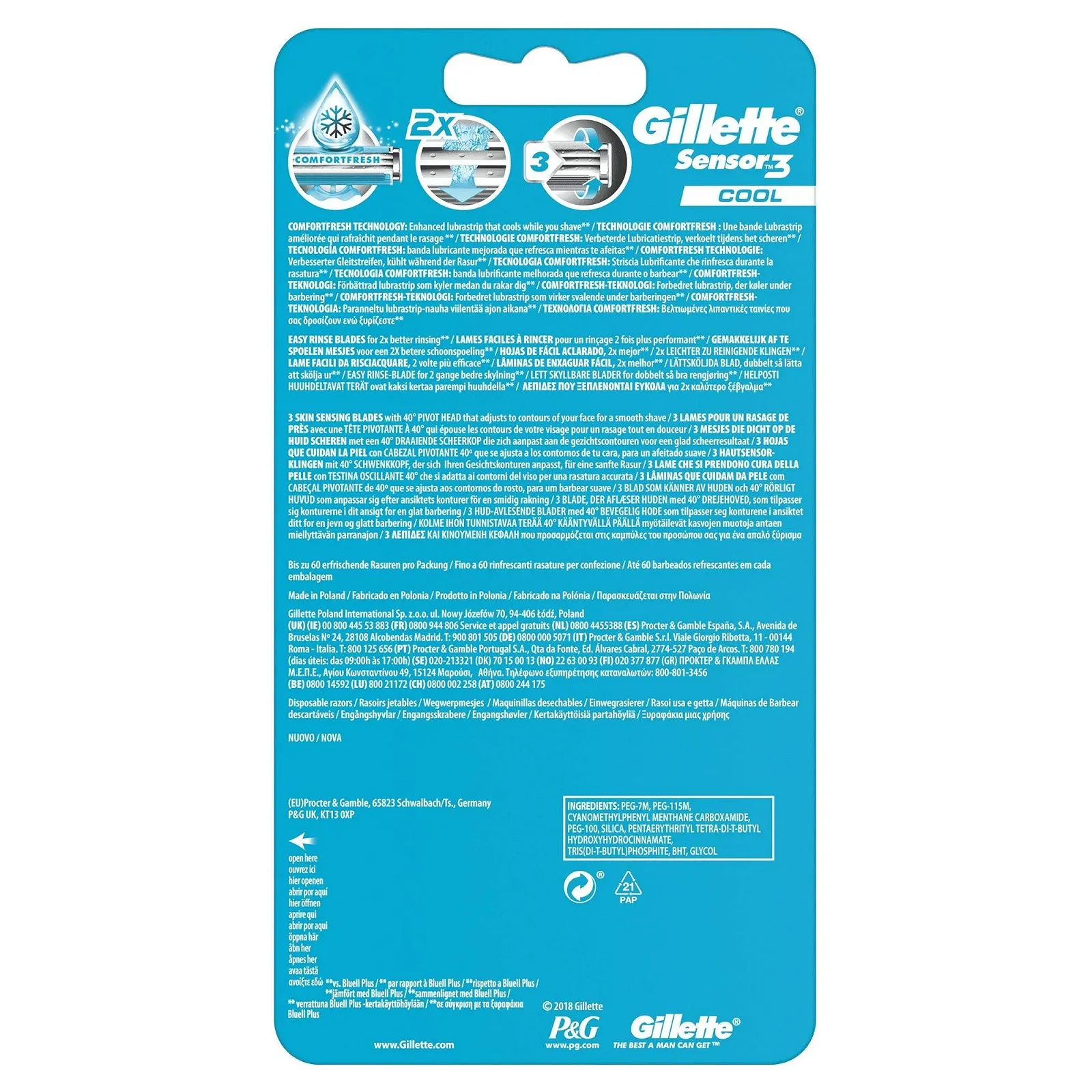 Одноразовая бритва Gillette Sensor3 Cool мужская, фото №9