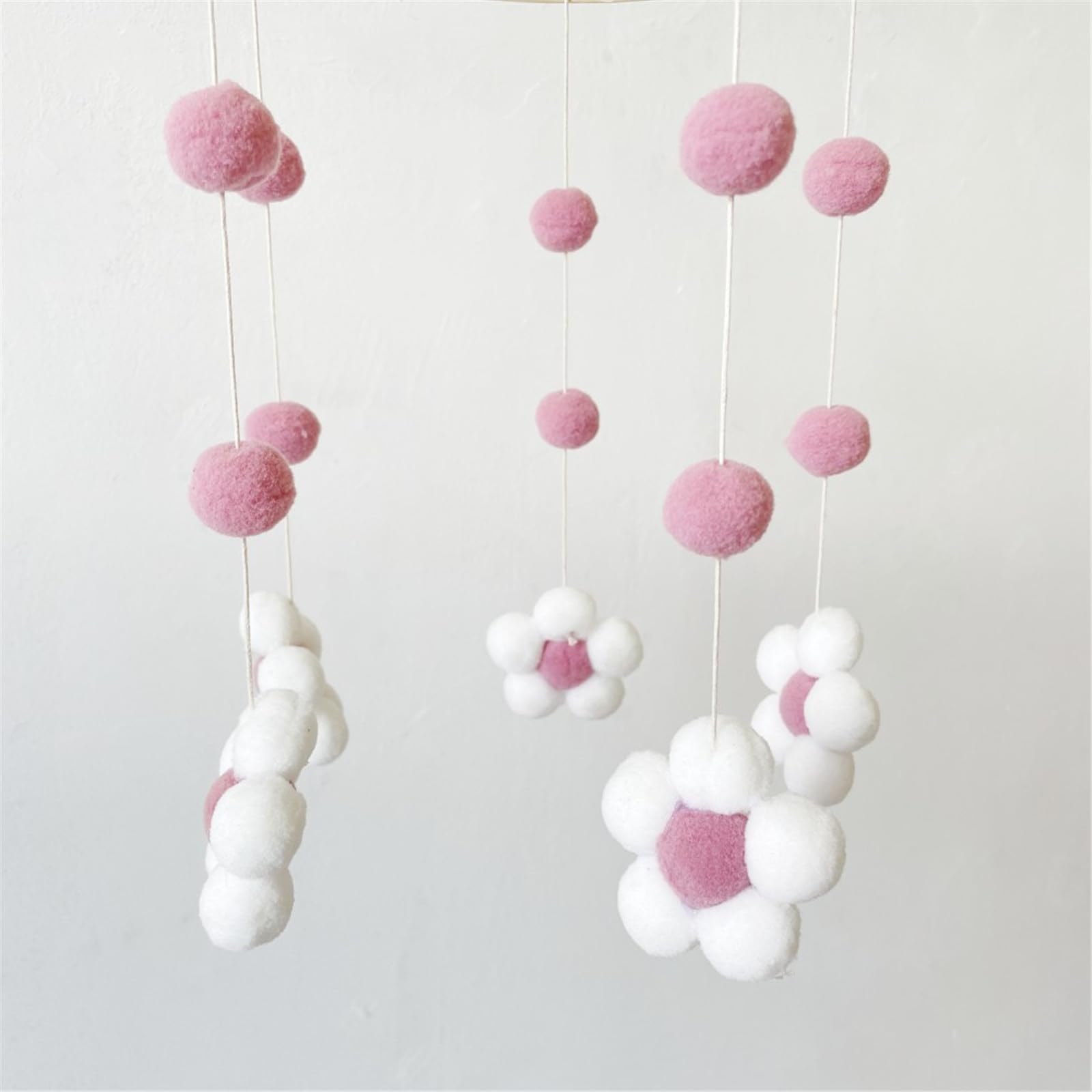 Мобиль Baby Wind Chimes Войлочные Шарики 3D Цветы Детская Кровать Мобиль Деревянные Колокольчики Погремушка Игрушка Кровать Колокольчик Для Детской Кроватки Мальчики Девочки Хаки, фото №6