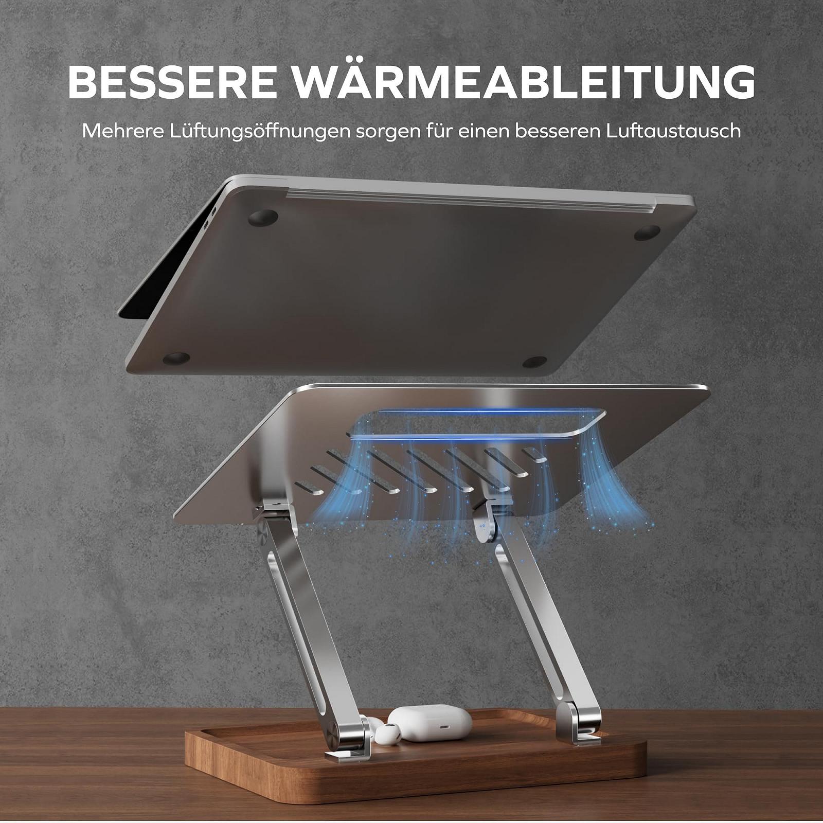 Підставка для ноутбука muso wood Регульована по висоті зробленa з алюмінію та горіхового дерева, фото №5