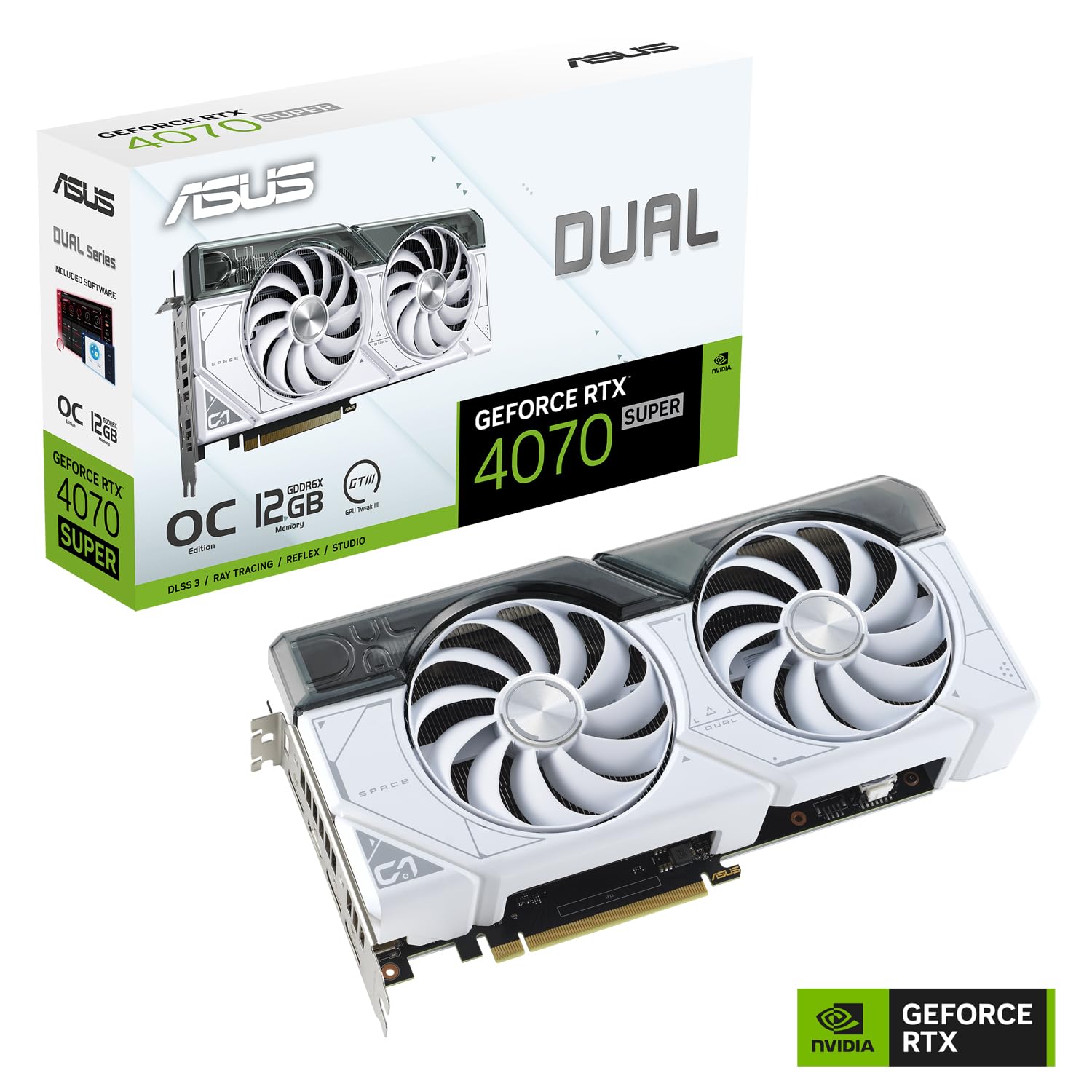 Графическая карта ASUS Dual GeForce RTX 4070 Super White Edition 12GB GDDR6X белая, фото №2